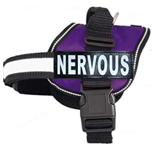 Nervous Nylon Service Dog Vest Harness. Purchase Comes with 2 Reflective Nervous Removable Patches. Please Measure Your Dog Before Ordering