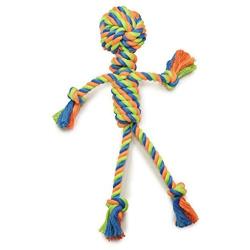 Colorful Toys for Dogs Mighty Bright Colored Knotted Tough Rope Man Tug 12'' Long