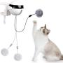 Interactive Cat Toys, Cat Teaser Toy with Auto Lifting Ball Electric Flutter Rotating Interactive Puzzle Pet Toy Catching Game for Kitty Training Exercise