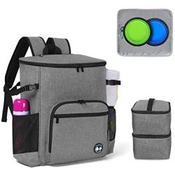 Teamoy Dog Travel Backpack, Pet Supplies Weekend Organizer with 2 Silicone Collapsible Bowls, 2 Food Carrier, 1 Water-Resistant Placemat