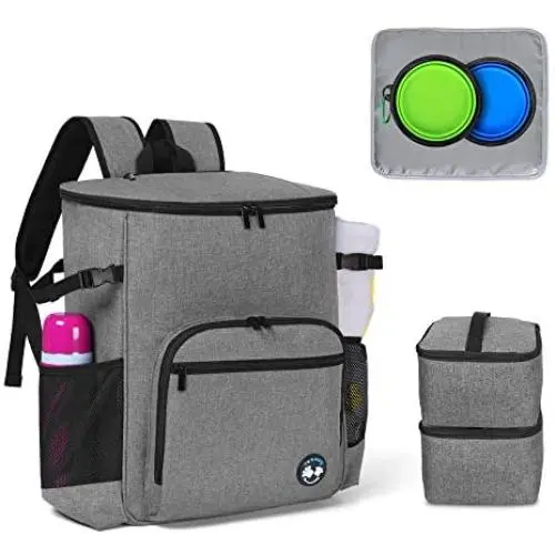 Teamoy Dog Travel Backpack, Pet Supplies Weekend Organizer with 2 Silicone Collapsible Bowls, 2 Food Carrier, 1 Water-Resistant Placemat Teamoy Dog Travel Backpack, Pet Supplies Weekend Organizer with 2 Silicone Collapsible Bowls, 2 Food Carrier, 1 Water-Resistant Placemat