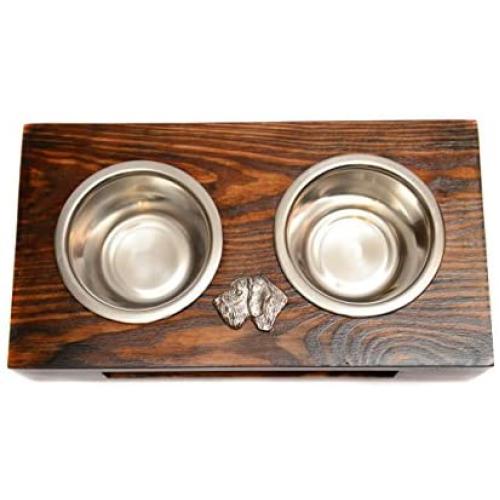 German Wirehaired Pointer, a Dogs Bowl with a Relief from ArtDog