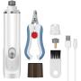 OWNPETS Dog Nail Grinder Clipper, 2-Speed Rechargeable Electric Nail Grinder for Dogs with 3 Grinding Ports, Pet Nail Clippers and Trimmer for Small, Medium, Large Dogs, Cats, Rabbits- White