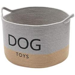 Geyecete Dog Storage Basket Round Cotton Rope Basket Dog Toy Storage Basket - Laundry Basket Storage Bin Pet Toy Storage Boxes