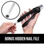 Gorilla Grip Pet Nail Clipper and Pet Grooming Brush, Both in Black Color, Clipper Includes Built in Nail File, Brush Reduces Shedding, 2 Item Bundle