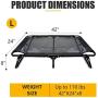 CROWNY Elevated Dog Bed Portable 42''/35'' Raised Dog Bed for Large Dogs, Outdoor Pet Bed with Durable Frame, Breathable Mesh, Foldable