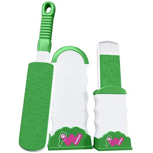 WELLTED 2021 Updated Pet Hair Remover Brush - Lint Brush - Fur Remover - Fur & Lint Removal - Dog & Cat Hair Remover - Double-Sided Brush with Self-Cleaning Base - for Furniture Clothing Car Seat
