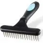 Flymoqi Dog Comb - Stainless Steel Deshedding and Dematting Undercoat Rake – for Dogs, Cats and Rabbits – Double Row of Teeth – Reduces Shedding, Removes Mattes and Tangles Flymoqi Dog Comb - Stainless Steel Deshedding and Dematting Undercoat Rake – for Dogs, Cats and Rabbits – Double Row of Teeth – Reduces Shedding, Removes Mattes and Tangles