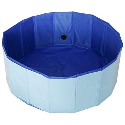 Homend PVC Pet Swimming Pool Portable Foldable Pool Dogs Cats Bathing Tub Bathtub Wash Tub Water Pond Pool Blue