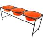Platinum Pets Modern Triple Diner Feeder with Stainless Steel Cat/Dog Bowls