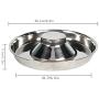 YUNDING 2 Puppy Stainless Steel Dog Bowl Easy Clean Water Food Pet Bowl Safe Durable Silver Dog Dish, for Small Medium Large Dogs/1200 Ml(Size:S)