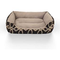 HZBOYA Self-Warming Pet Bed for Small Dogs and Cats Rectangle Nest Square Enjoy Sleep, Machine Washable Sofa Cover Multiple Colors