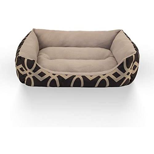 HZBOYA Self-Warming Pet Bed for Small Dogs and Cats Rectangle Nest Square Enjoy Sleep, Machine Washable Sofa Cover Multiple Colors