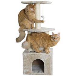 Majestic Pet Products 40 inch Beige Casita Cat Furniture Condo House Scratcher Multi Level Pet Activity Tree