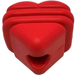 SodaPup MuttsKickButt Dog Toy - Natural Rubber Heart on a String Reward Ball - Chew & Dental Toy - Aggressive Chewers - Red