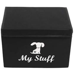 Morezi Dog Storage bin 15''x11''x10'' inch Heavy Duty Dog Toy Basket with lid - Collapsible Water Resistant Dog Toy bin for organizing Dog Toys and Stuff