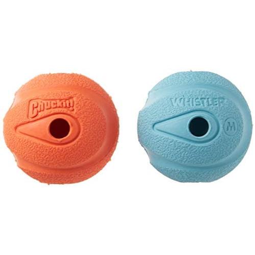 Chuckit! Dog Fetch Toy Whistler Ball Noisy Play Fits Launcher Medium 4 Balls