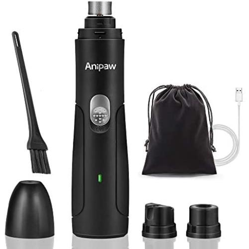 Quiet Pet Nail Grinder, Anipaw Electric Rechargeable Dog Nail Grinder, Low Noise Nail Trimmer for Large Small Medium Dogs& Cats