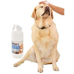 HOME-X Pet Fur Cleaning Wipes, Animal Cleaning Wipes for Fur and Paws, (80 Count)