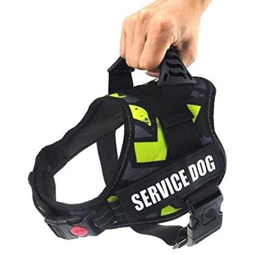 RubRab Dog Vest Harness with 2 Free Service Dog Patches Comfortable Padded Dog Training Vest with Handle Woven Polyester Nylon, Comfy Mesh Padding Reflective Breathable Adjustable Pet Halters