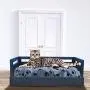 Iconic Pet Sassy Paws Wooden Pet Bed with Paw Printed Comfy Cushion for Dogs & Cats in Varying Sizes & Colors Iconic Pet Sassy Paws Wooden Pet Bed with Paw Printed Comfy Cushion for Dogs & Cats in Varying Sizes & Colors