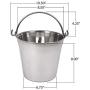 Lindys stainless steel pail, 6 quarts, Silver