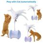 Cat Toys for Indoor Cats Interactive Cat Toy, Automatic Cat Feather Toys, USB Rechargeable Kitten Toys with 360°Self Rotating Ball & Led Light, 2 Feathers, Suitable for All Floor, Carpet