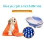 Povinmos Pet Scrubber Shampoo Dispenser Pet Dog Cat Bath & Massage Brush, Silicone Brush Bristle Pet Cleaning Device Wahser Bathing Comb Tool, Blue