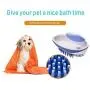 Povinmos Pet Scrubber Shampoo Dispenser Pet Dog Cat Bath & Massage Brush, Silicone Brush Bristle Pet Cleaning Device Wahser Bathing Comb Tool, Blue Povinmos Pet Scrubber Shampoo Dispenser Pet Dog Cat Bath & Massage Brush, Silicone Brush Bristle Pet Cleaning Device Wahser Bathing Comb Tool, Blue