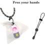 Dog Poop Pickup Bags Holder with LED Flashlight|Pet Waste Bags Dispenser for Lead Leash|Diaper Bags Distributor for Cradle Car|Carabiner Fastener Elastic Rope LR44 Button Cells Included (Pink)