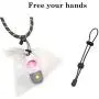 Dog Poop Pickup Bags Holder with LED Flashlight|Pet Waste Bags Dispenser for Lead Leash|Diaper Bags Distributor for Cradle Car|Carabiner Fastener Elastic Rope LR44 Button Cells Included (Pink)
