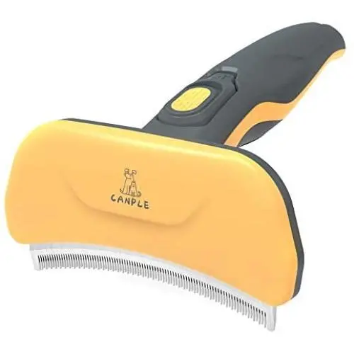 Canple Deshedding Brush Groom Comb 4 inches Curved Edge Long & Short Teeth Undercoat Grooming & Shedding Tool for Short, Medium and Long Hair Dogs and Cats (4 inches) Canple Deshedding Brush Groom Comb 4 inches Curved Edge Long & Short Teeth Undercoat Grooming & Shedding Tool for Short, Medium and Long Hair Dogs and Cats (4 inches)