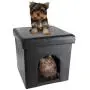 PETMAKER Pet House Ottoman- Collapsible Multipurpose Cat or Small Dog Bed Cube and Footrest with Cushion Top and Interior Pillow PETMAKER Pet House Ottoman- Collapsible Multipurpose Cat or Small Dog Bed Cube and Footrest with Cushion Top and Interior Pillow