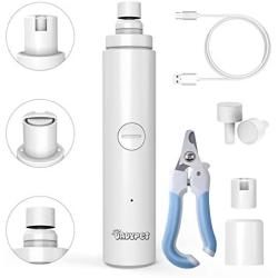 DADYPET LED Dog Nail Grinder - Professional 2-Speed Electric Rechargeable Pet Nail Trimmer with 2 Diamond Bit Grinders and Scissors, Paws Grooming & Smoothing for Small Medium Large Dogs & Cats