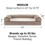 Furhaven Pet Dog Bed - Cooling Gel Memory Foam Faux Fleece and Chenille Soft Woven Traditional Sofa-Style Living Room Couch Pet Bed with Removable Cover for Dogs and Cats