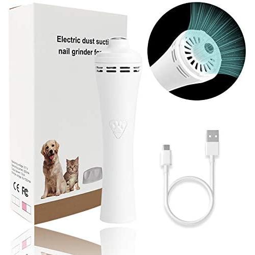 VICARKO Dog Nail Grinder, Pet Nail Trimmer, with Nail Dust Collector, 3 Speed and 3 Nail Ports, Rechargeable Cordless Pet Nail File, Painless Gentle Paw Grooming, for All Dog Breeds
