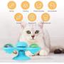 Windmill Cat Toy - Upgraded Three Turntable Teasing Pet Toy Scratching Tickle Cats Hair Brush Funny Kitten Toys with Suction Cup