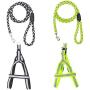 BabyHomder Night Reflective Leash and Harness 4 PCs Nylon Braided Heavy Duty 5ft Leash Adjustable Harness for Small Medium Dogs (Black and Green togather)