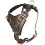 Dean and Tyler The Blade with Handle Brass Belt Style Buckles Leather Dog Harness, Brown, Large - Fits Girth Size: 31-Inch to 41-Inch