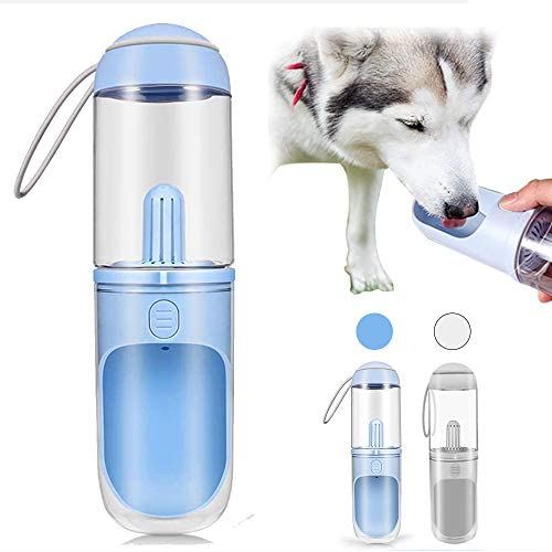 Babyoung Dog Water Bottle, Pet Puppy Water Dispenser Feeder Container Portable with Drinking Cup Outdoor Leakproof Water Bowl for Small Animals 330ML/12Oz