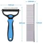 HSpet-HOME Pet Grooming Tool Dematting Comb Grooming Rake for Dogs& Cats 2 Sided Undercoat Rake for Easy Mats &Tangles Removing