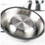 KUNWU Stainless Steel Cat Feeding and Watering Supplies Bowls Basins for Medium Cats Set of 2 Pieces (350 ml)