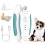 BOSI Dog Nail Grinder, Professional Low Noise Pet Nail Clipper with LED Light, 3-Speeds Electric Pet Nail Trimmer Painless Paws Grooming & Smoothing for Small Medium Large Dogs & Cats (Sky-Blue)