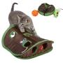 xiaolang Cat Tunnel with Play Ball- 9 Holes Pet Cat Interactive Toy, Cat Play Tent Interactive Toy, Durable Collapsible Cat Tunnels for Indoor cat, 12 x 12.5 x 4.5 inches