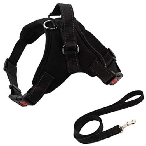 Heavy Duty Adjustable Pet Puppy Dog Safety Harness with Leash Lead Set Reflective No-Pull Breathable Padded Dog Leash Collar Chest Harness Vest with Handle for Small Medium Large Dogs Training Walking Heavy Duty Adjustable Pet Puppy Dog Safety Harness with Leash Lead Set Reflective No-Pull Breathable Padded Dog Leash Collar Chest Harness Vest with Handle for Small Medium Large Dogs Training Walking