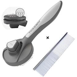 Self Cleaning pet cat Brush for Long Short haired Cats&Dogs,Grooming deshedding Brush for Small or Large Dogs&Cats, Removes Mats, Tangles, Loose Hair and Undercoat Treatment