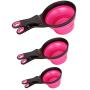 SWEETPET Silicone Measuring Cups for Pet Dog and Cat,3 in 1 Collapsible Sealing Clip for Storage Bag,Pet Food Scoop 1/2 Cup/1 Cup/2 Cup Capacity