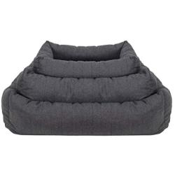 Rosewood Medium Dog Bed for Medium Dog Breeds. Machine Washable, Super Soft and Cosy Grey Felt Orthopaedic Memory Foam Dog Bed, 73x55x17cm (approximatley 28x21x7 inch)