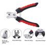 Yerdos Dog Nail Clippers, Cat Nail Clipper, Pet Nail Clippers with Nail File and Non-Slip Handles, Home Grooming Kit with Safety Device