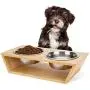 Wantryapet Elevated Dog Cat Dog Feeder with 2 Stainless Steel Bowls, Bamboo Raised Stand Pet Feeder Perfect for Small Dogs & Cats Wantryapet Elevated Dog Cat Dog Feeder with 2 Stainless Steel Bowls, Bamboo Raised Stand Pet Feeder Perfect for Small Dogs & Cats
